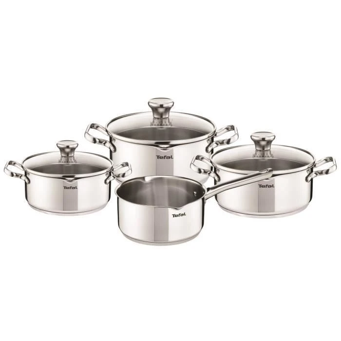 TEFAL A705A835 Duetto Batterie De Cuisine Inox Set 7 Pieces Induction - 3 Faitouts + 1 Casserole - Image 2
