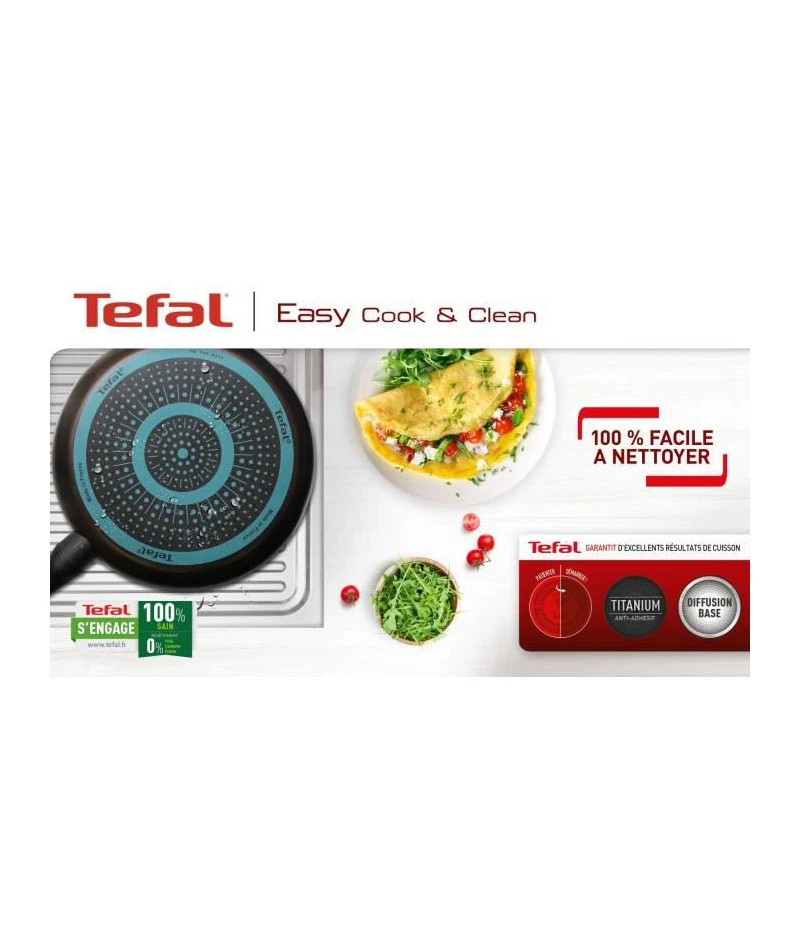 Casserole Tefal 14 CM (1 L) EASY COOK & CLEAN Tous Feux Sauf Induction