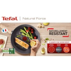 TEFAL G2662802 NATURAL FORCE Casserole 16 Cm/1,5 L, Revetement Antiadhesif Mineralia+, Tous Feux Dont Induction