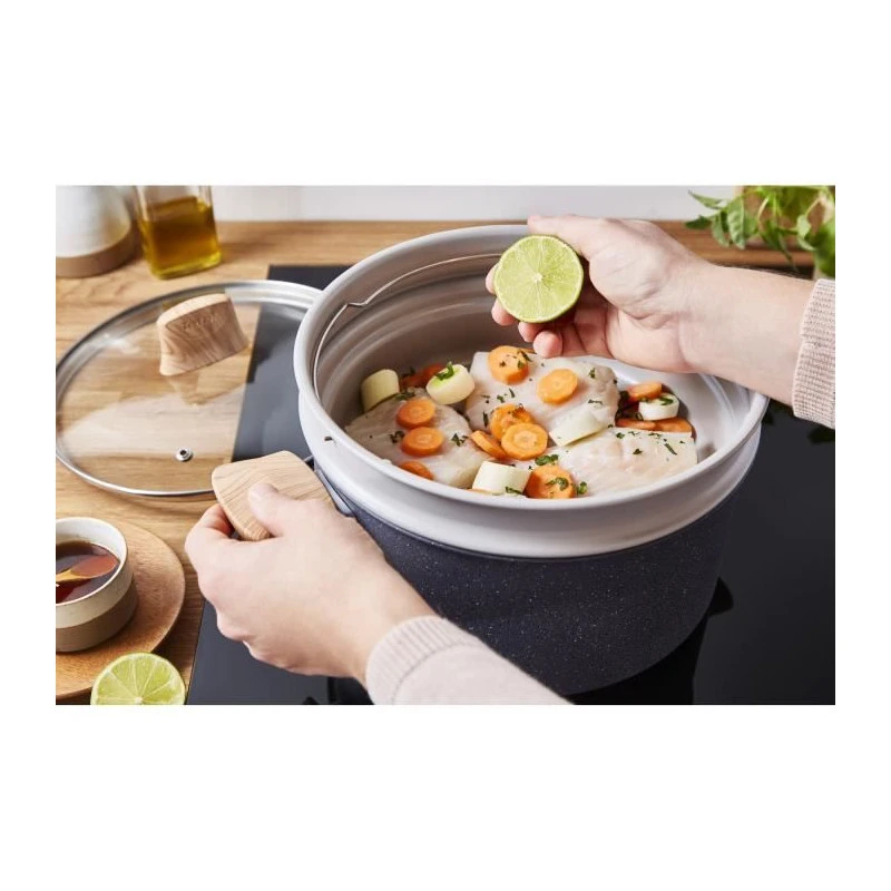Faitout Aluminium 24cm + Couvercle Et Panier Vapeur - G2669002 - Tefal - Image 4
