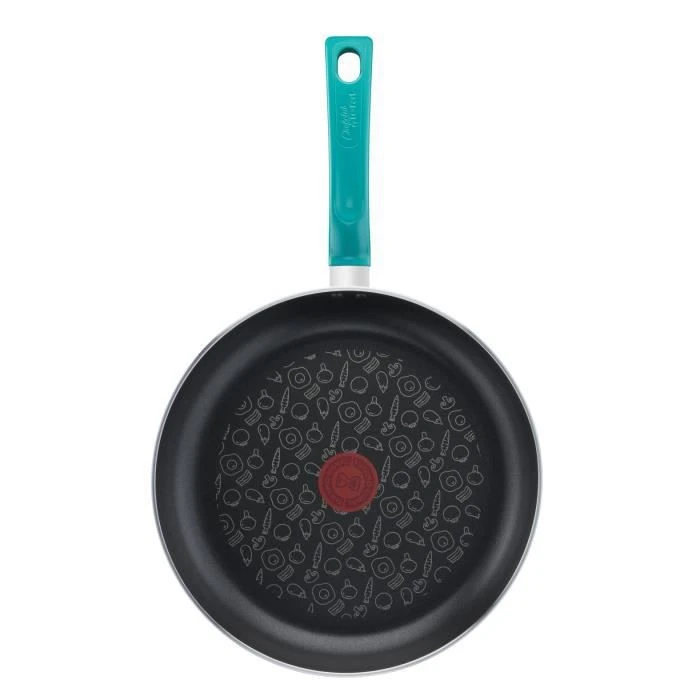CHEFCLUB BY TEFAL G8040604 Poele 28 Cm Bleu Canard, Revetement Antiadhesif, Compatible Tous Feux Dont Induction.