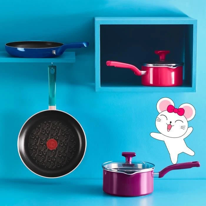 CHEFCLUB BY TEFAL G8050404 Poele 24cm Bleu Myrtille, Revetement Antiadhesif, Compatible Tous Feux Dont Induction. - Image 4