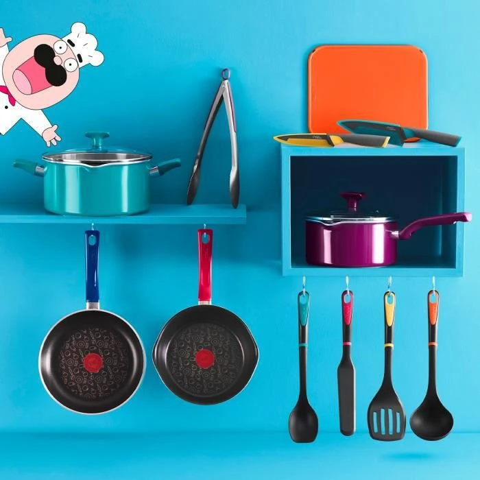 CHEFCLUB BY TEFAL G8050404 Poele 24cm Bleu Myrtille, Revetement Antiadhesif, Compatible Tous Feux Dont Induction. - Image 5