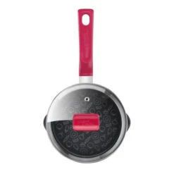 CHEFCLUB BY TEFAL G8062204 Casserole 16 Cm Rouge Framboise + Couvercle, Revetement Antiadhesif, Compatible Tous Feux Dont Induct