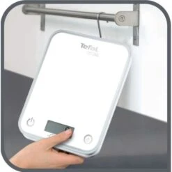 Balance De Cuisine Electronique De Precision TEFAL - BC5000V1 Optiss 5kg/1g Fonction Tare Conversion Liquide Ecran LCD Blanc