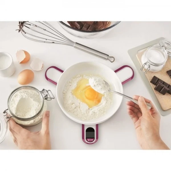 Balance De Cuisine Electronique De Precision TEFAL BC5400V1 Ingenio Repliable, Graduation 5 Kg / 1 Gr, Grande Capacité, Fonction Tare, Rangement Fac