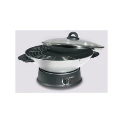 TEFAL Wok 6L 1200W 8 Pers Thermostat Réglable Couvercle En Verre Cuve Aluminium