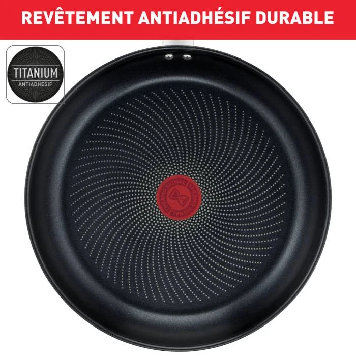 Tefal Delicious Batterie De Cuisine Inox 8 Pièces Casserole 16 Cm, Faitout 24 Cm + Couvercle, Poêles Revêtues 24/28 Cm, Louche, Ecumoire, Feutrine Protège-poêles - Image 4