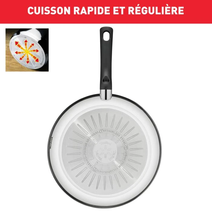 Tefal Delicious Batterie De Cuisine Inox 8 Pièces Casserole 16 Cm, Faitout 24 Cm + Couvercle, Poêles Revêtues 24/28 Cm, Louche, Ecumoire, Feutrine Protège-poêles - Image 6
