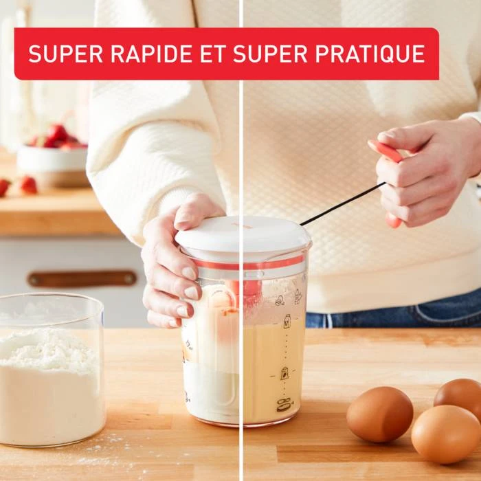 Tefal Crêpes Express, Mélangeur Pâte à Crêpes, Pâte Parfaite En 2 Minutes - Image 3